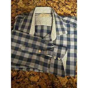 Ted‎ Baker Endurance Mens Button Up Flip Cuff Shirt Size 16.5 34/35
